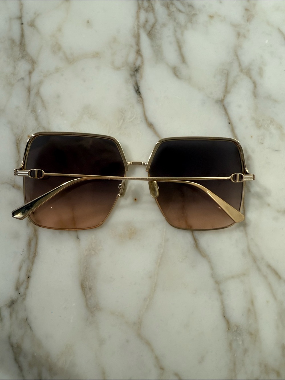 Dior Gold Frame Brown Gradient Women's Sunglasses